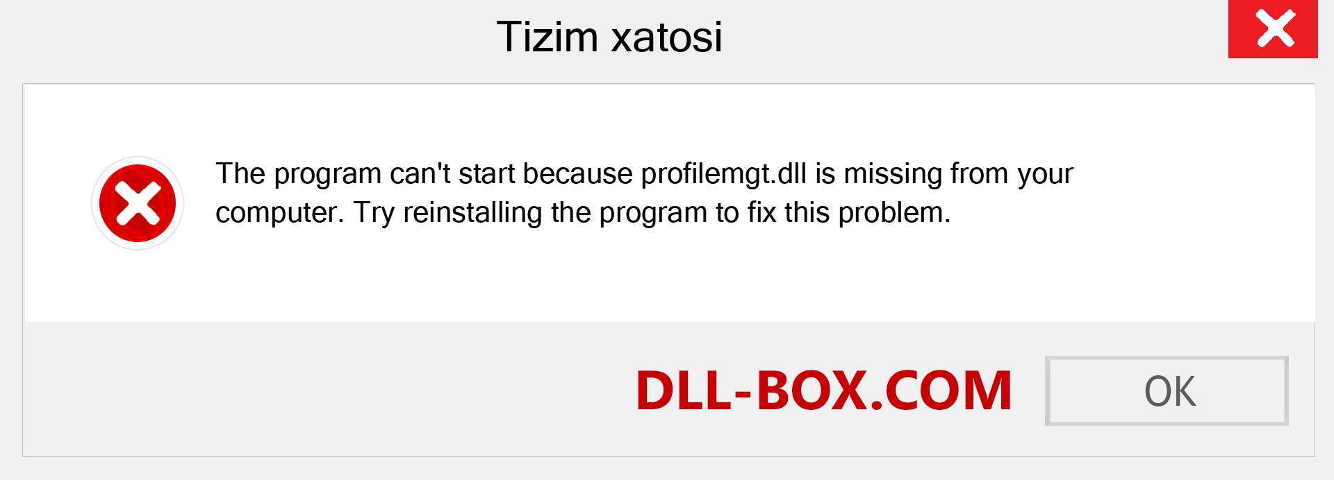 profilemgt.dll fayli yo'qolganmi?. Windows 7, 8, 10 uchun yuklab olish - Windowsda profilemgt dll etishmayotgan xatoni tuzating, rasmlar, rasmlar